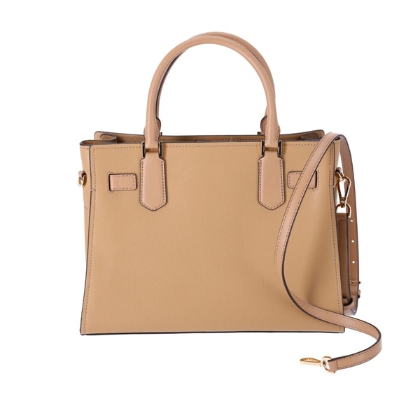 Michael Kors Hamilton Medium Satchel Crossbody Camel Pebbled Leather - Picture 7 of 8